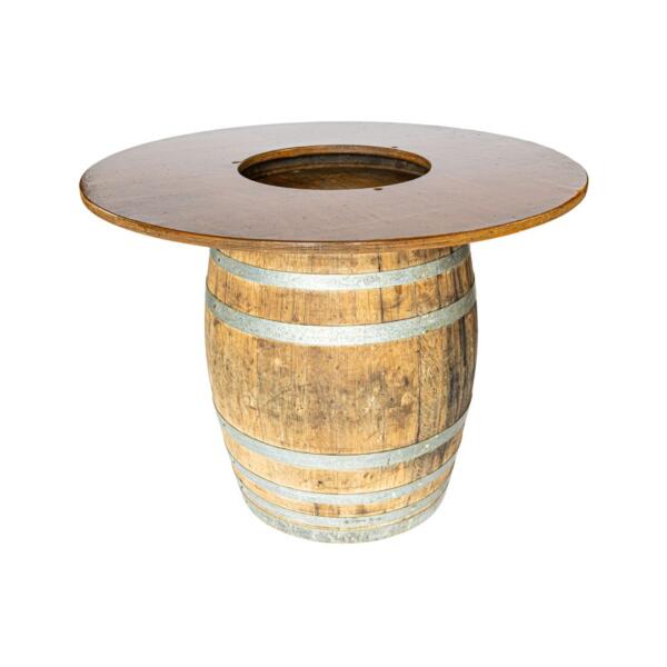 Wine barrel table