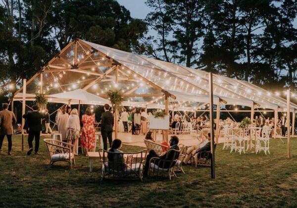 Marquee set up for wedding and corporate event hire in Geelong, Ballarat, Melbourne, and the Bellarine