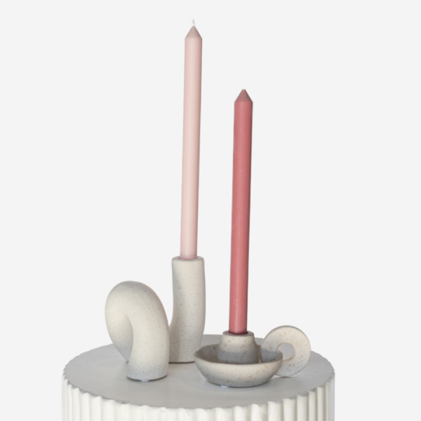 Nordic Candle Holder Set With Pink Pop Taper Candle Duo 2